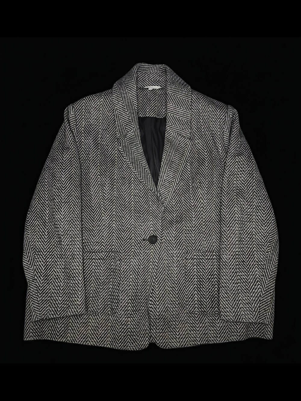 Amaryllis Black and White Herringbone Women's Blazer